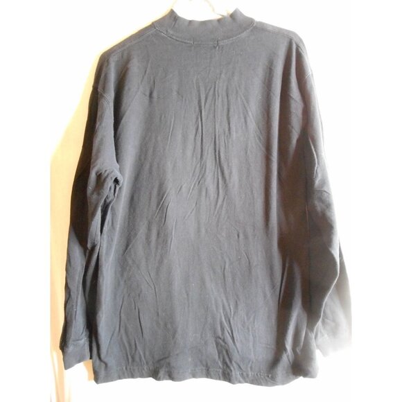 Black Mock Turtleneck Size M long sleeve 100% cotton - Picture 3 of 4